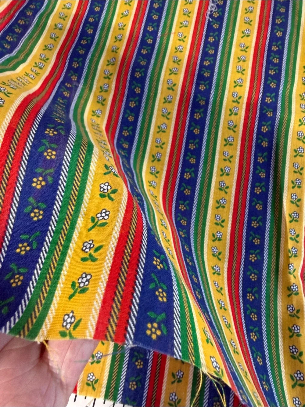 Vintage Fabric Lot Organdy Corduroy Floral Stripe Cotton Sewing Craft Doll Quilt